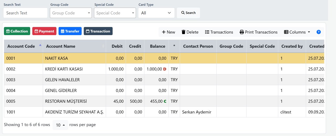 Ledger account cards